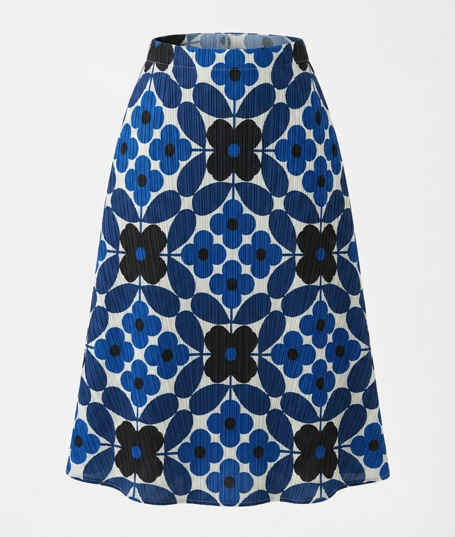 Free Spirit Printed Pleated A-Line Skirt Hover Image
