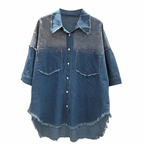 Vibrant Crystal Denim Two-Piece Set