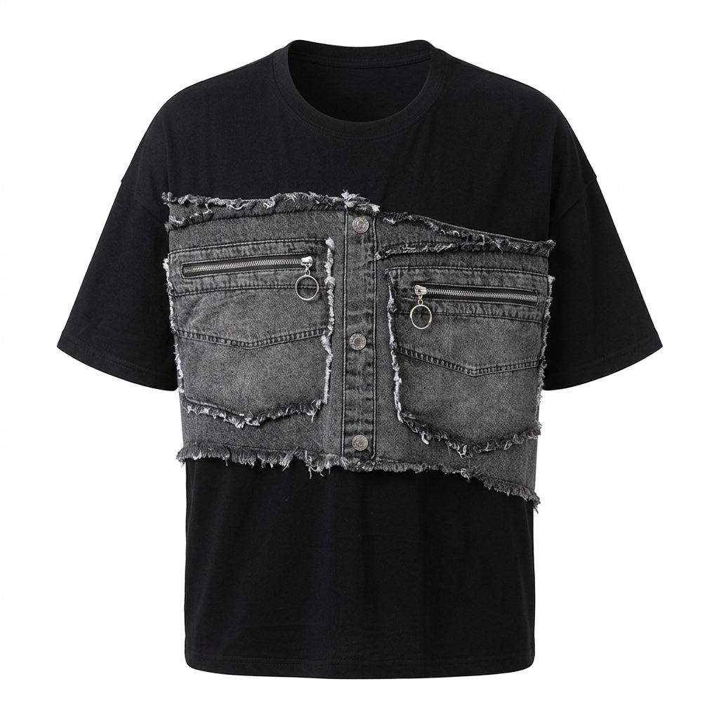 Audacious Patchwork Denim T-Shirt