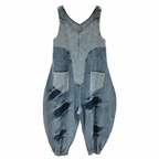 Unique Patchwork Denim Jumpsuit