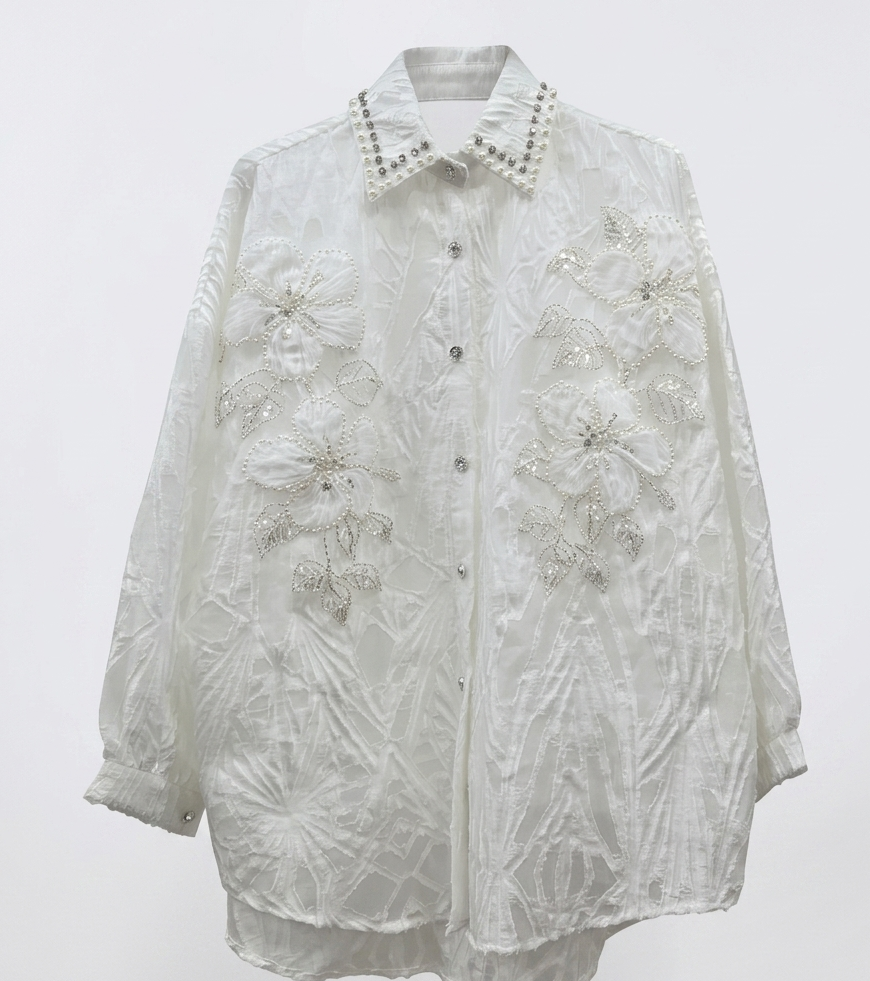Radiant Beaded Floral Blouse