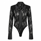 Audacious Lace Tie Bodysuit