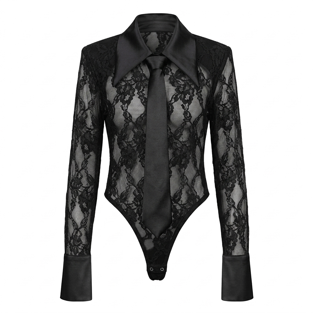 Audacious Lace Tie Bodysuit