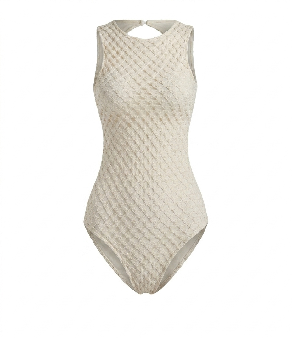 Radiant Knitted Lace-Up One-Piece