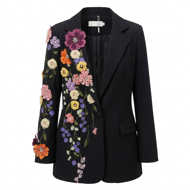 Audacious Embroidered Flower Blazer Hover Image