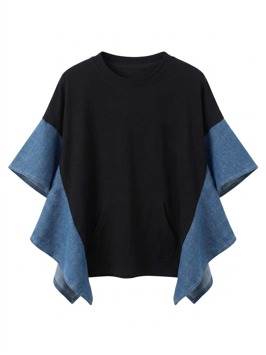 Audacious Denim Ruffle T-Shirt