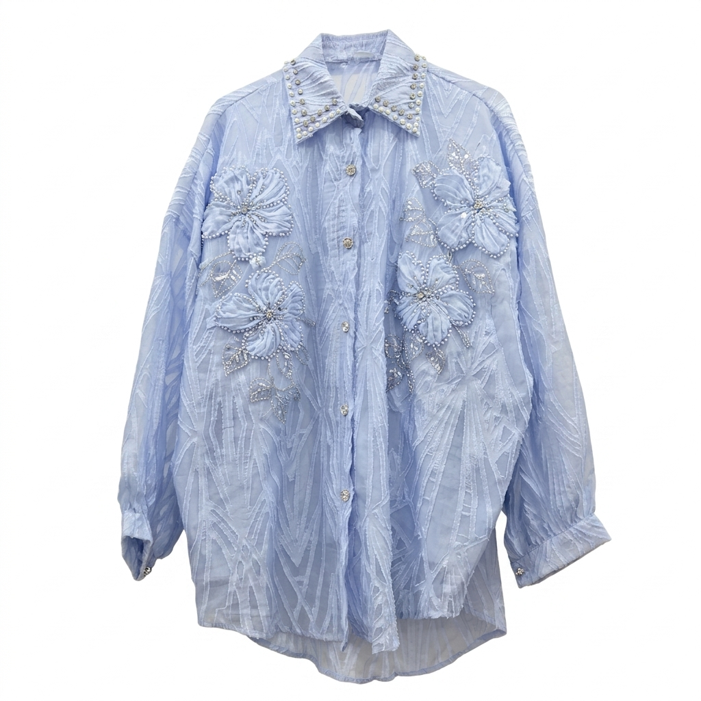 Radiant Beaded Floral Blouse