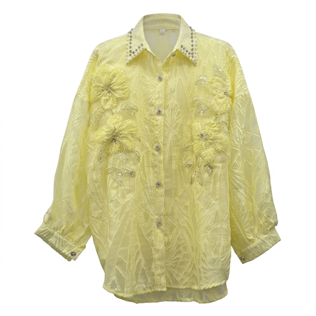 Radiant Beaded Floral Blouse