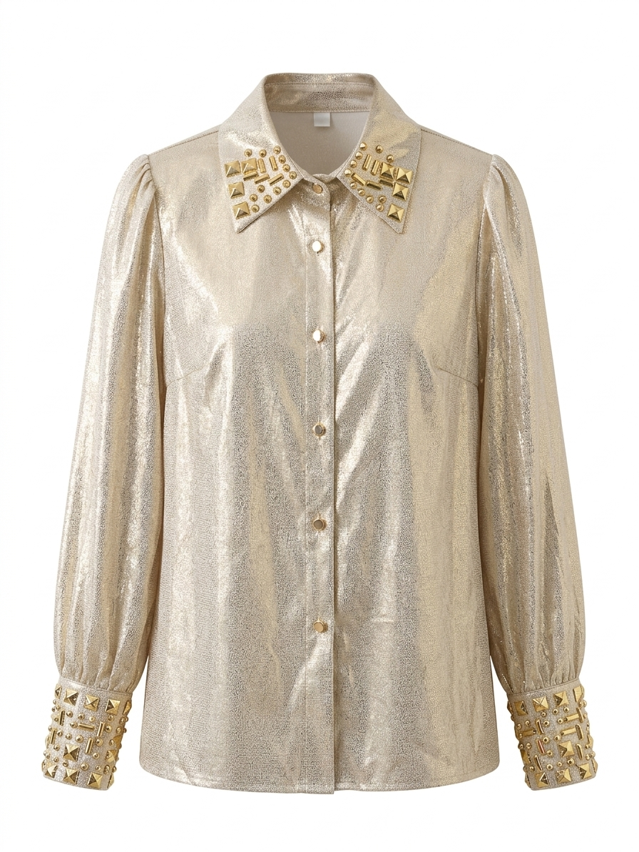 Magnetic Gold Beaded Blouse