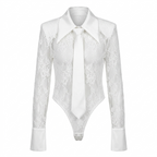 Audacious Lace Tie Bodysuit