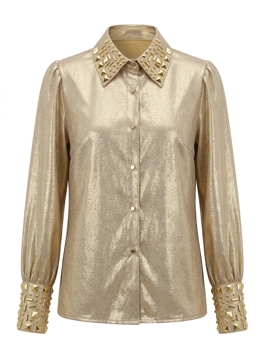 Magnetic Gold Beaded Blouse