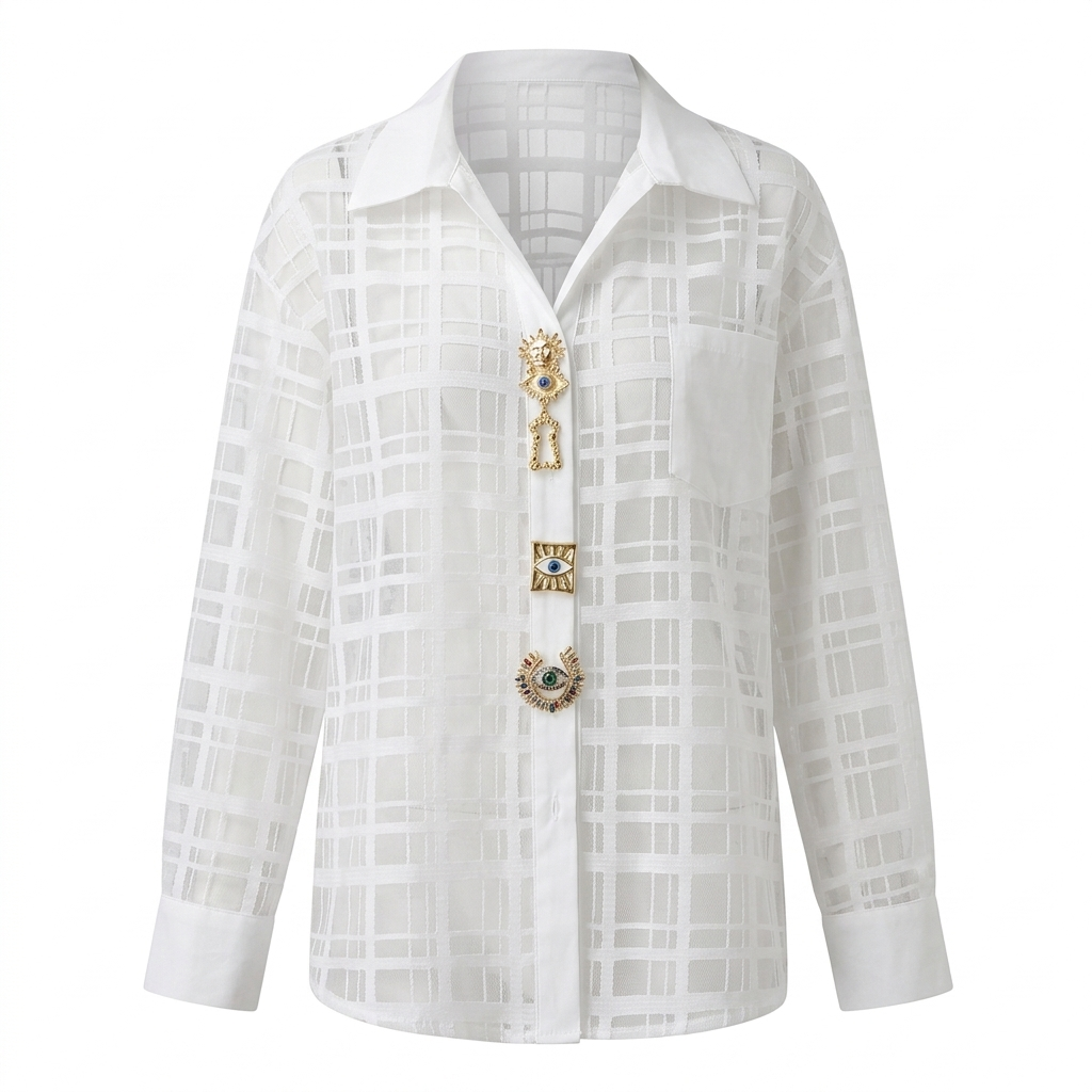 Audacious Mesh Patchwork Blouse