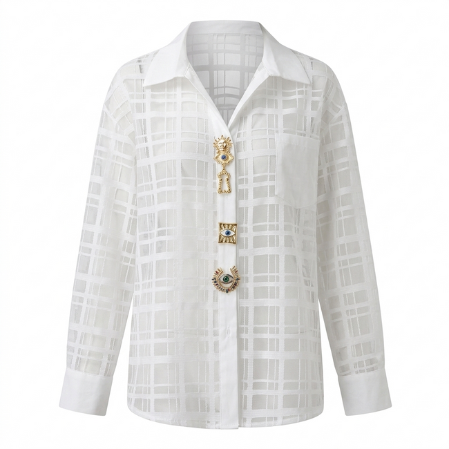 Audacious Mesh Patchwork Blouse Hover Image