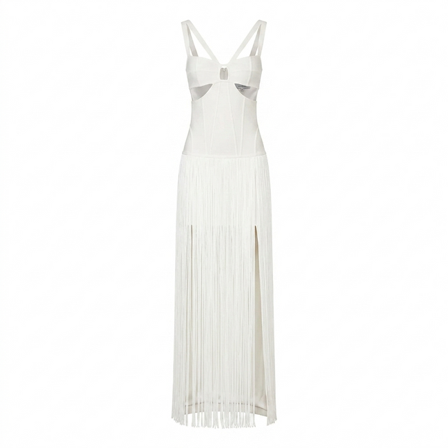 Fierce Cut-Out Tassel Maxi Dress Hover Image
