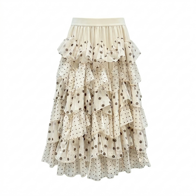 Free Spirit Polka Dot Ruffle Skirt Hover Image
