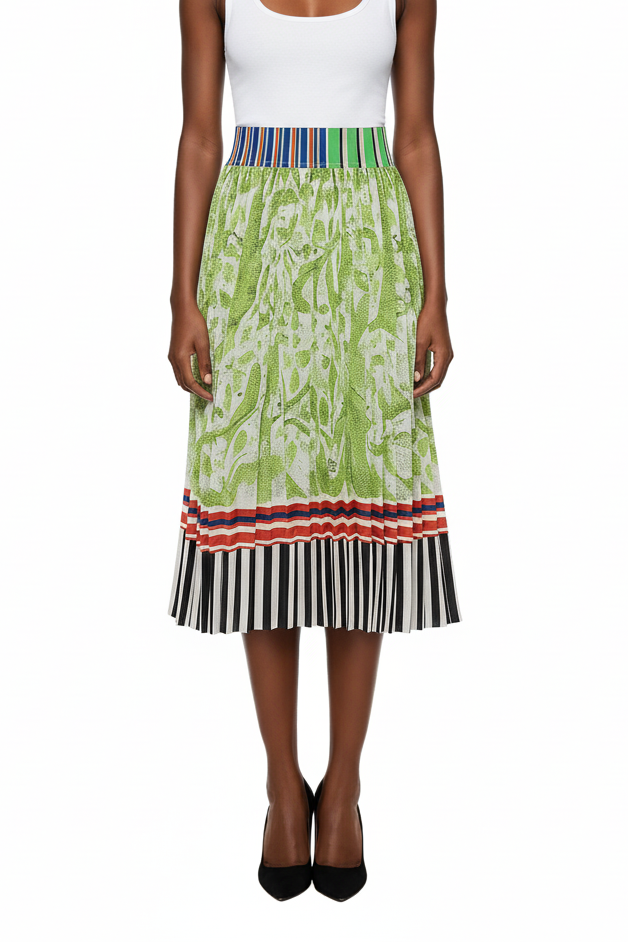 Printed Midi Skirt Hover Image