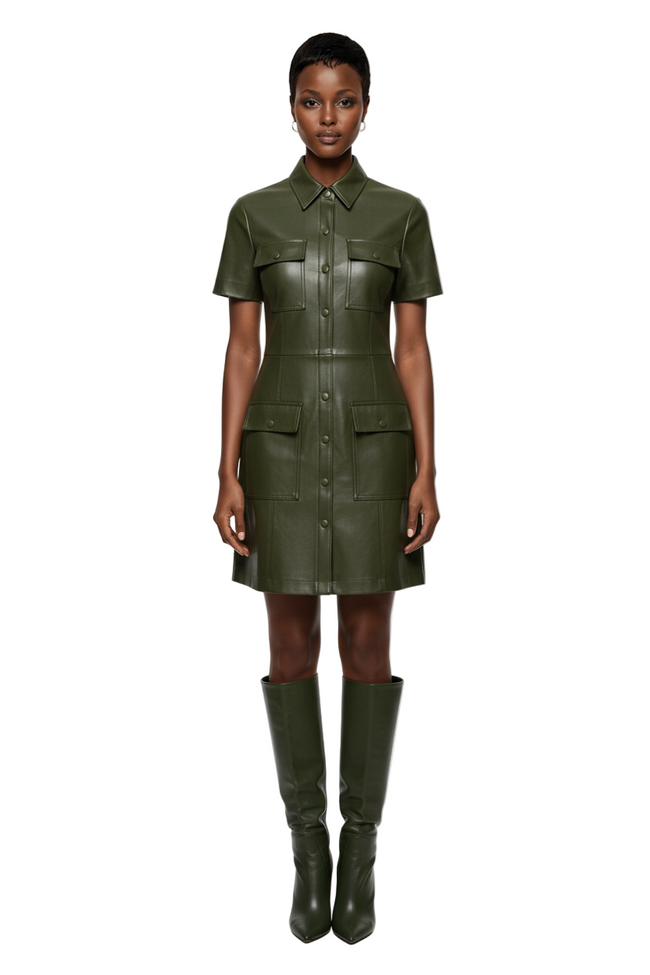 JAMIE VEGAN MINI DRESS Hover Image