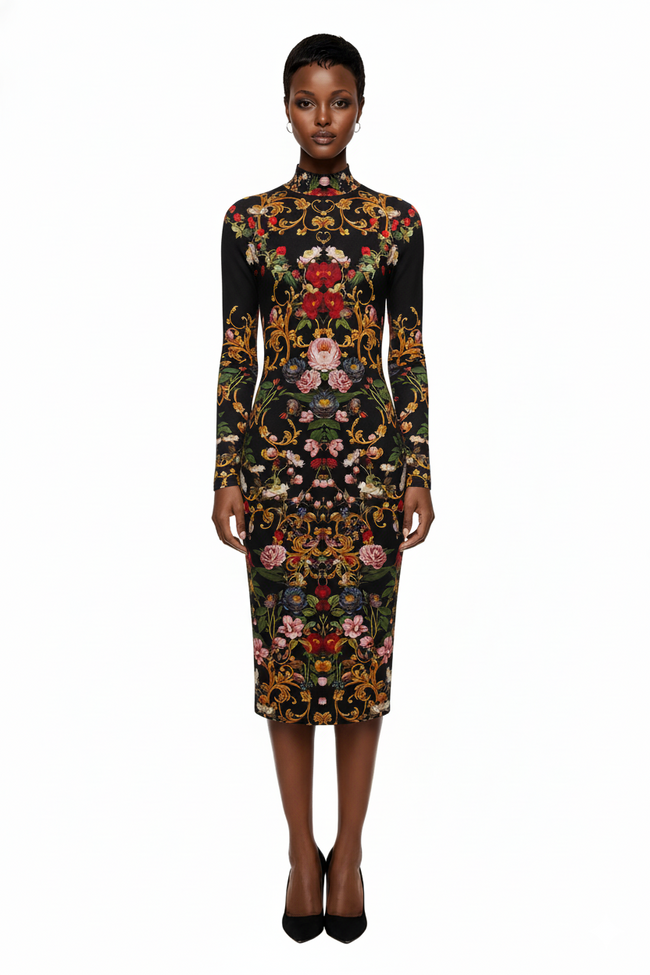 Delora Midi Dress In Evermine Hover Image