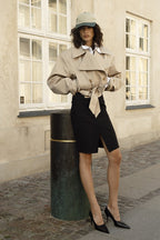 Helsa Oversized Cropped Trench in Chino