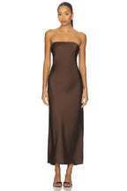 Mel Midi Dress in Chocolate Brown