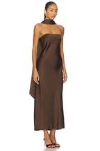 Mel Midi Dress in Chocolate Brown
