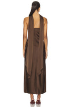 Mel Midi Dress in Chocolate Brown