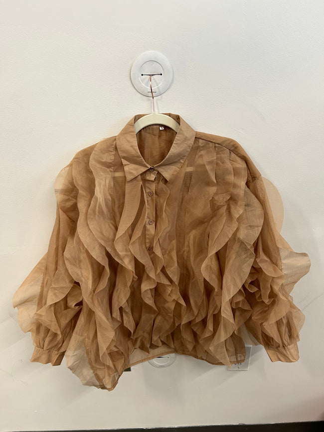 The Anuli Cascading Ruffle Blouse Hover Image