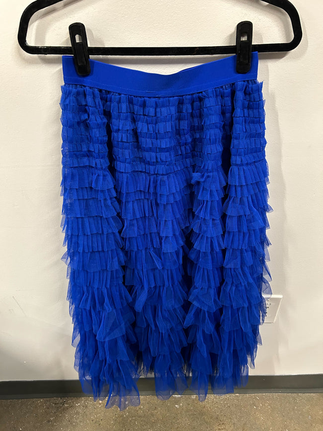 The Cobalt Tulle Ruffle Skirt Hover Image
