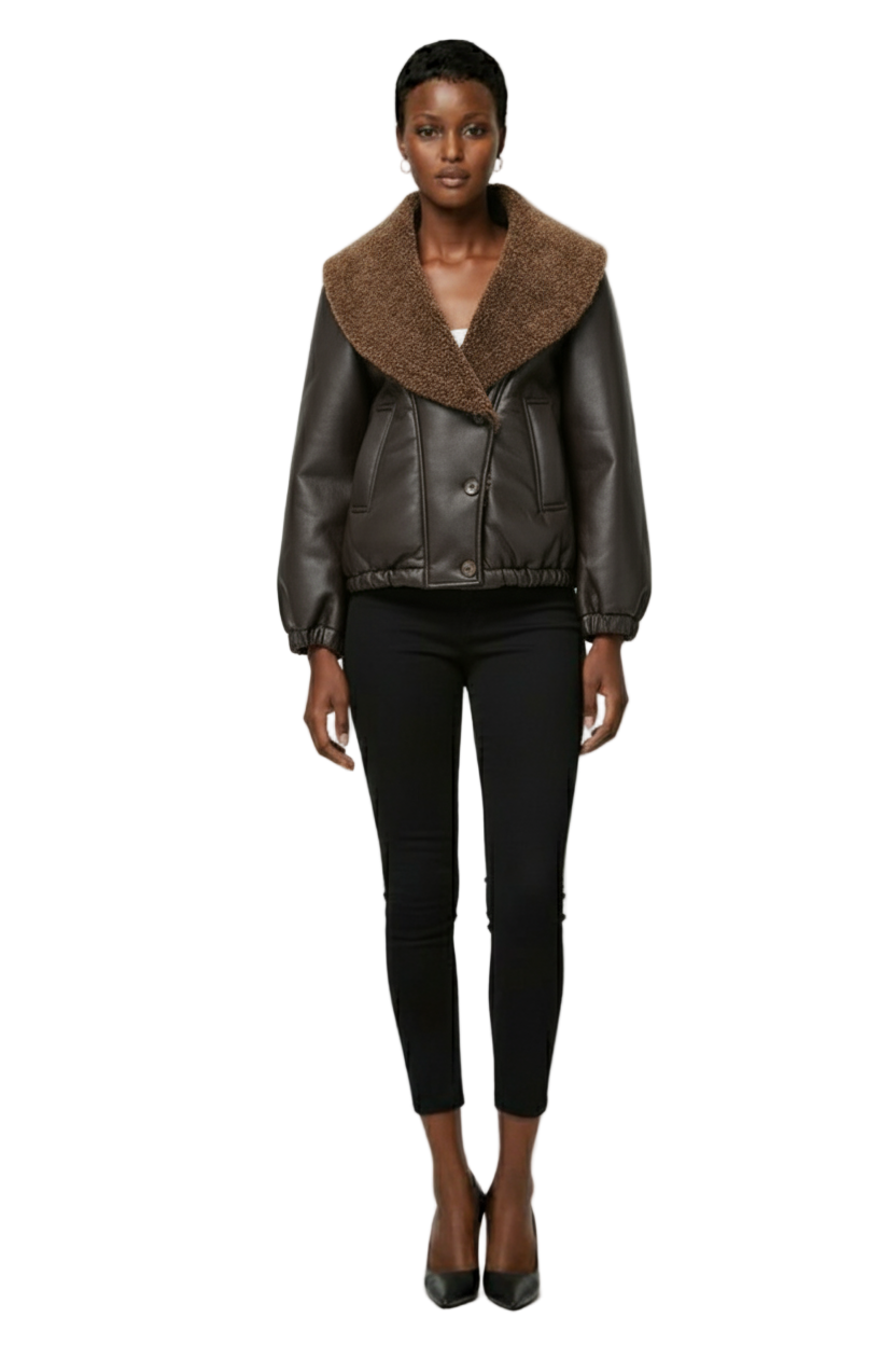 Icon Status Faux Leather Puffer