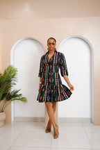 Isiopko Ankara Midi Dress – Vibrant African Chic