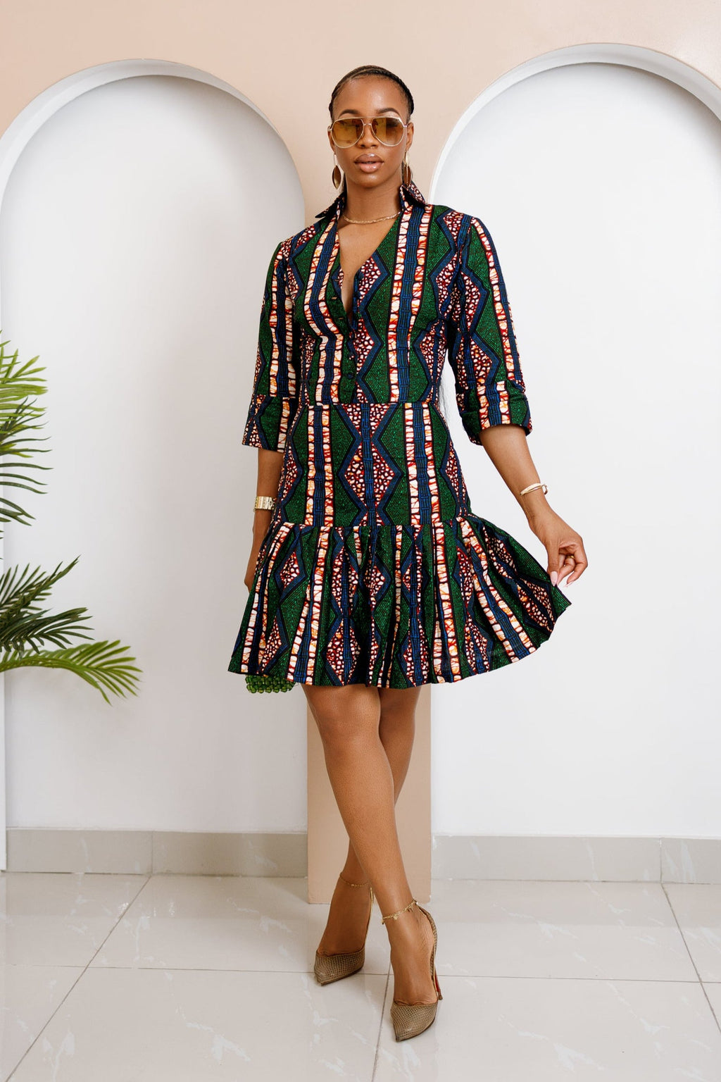 Isiopko Ankara Midi Dress – Vibrant African Chic