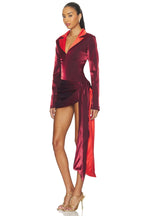 Kim Shui Jelixa Zip Up Wrap Blazer Dress in Aubergine