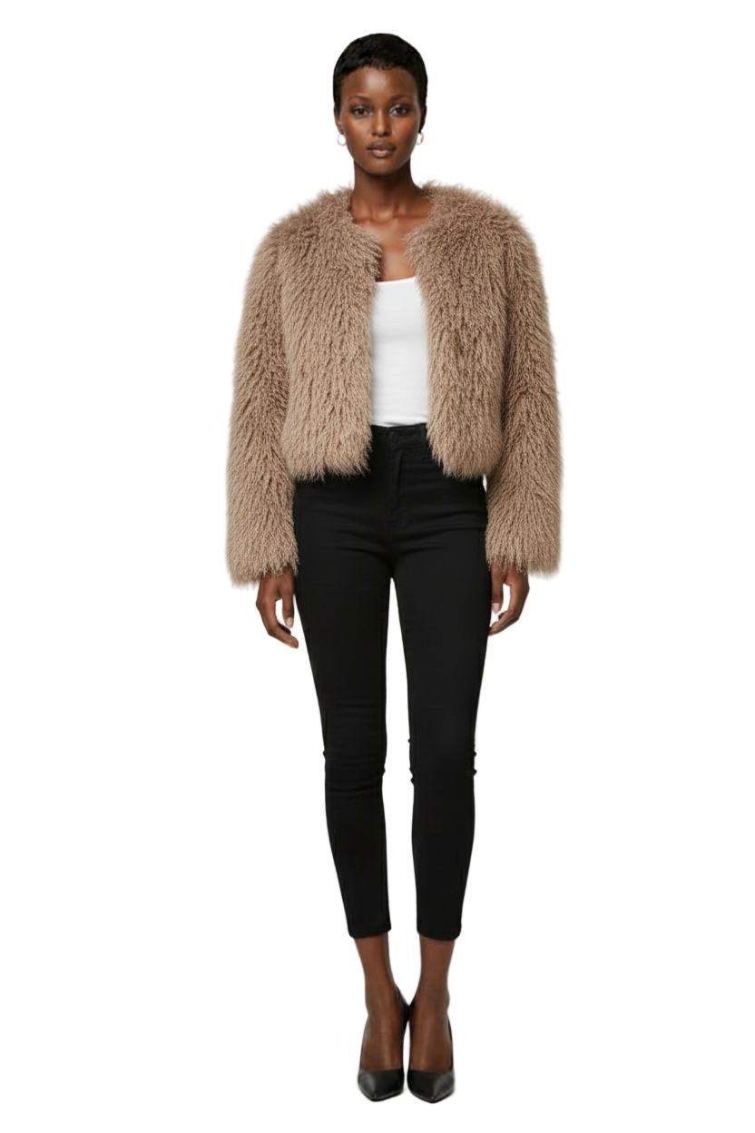 KIZN Luxury Mongolian Faux Fur Coat Plush Shaggy