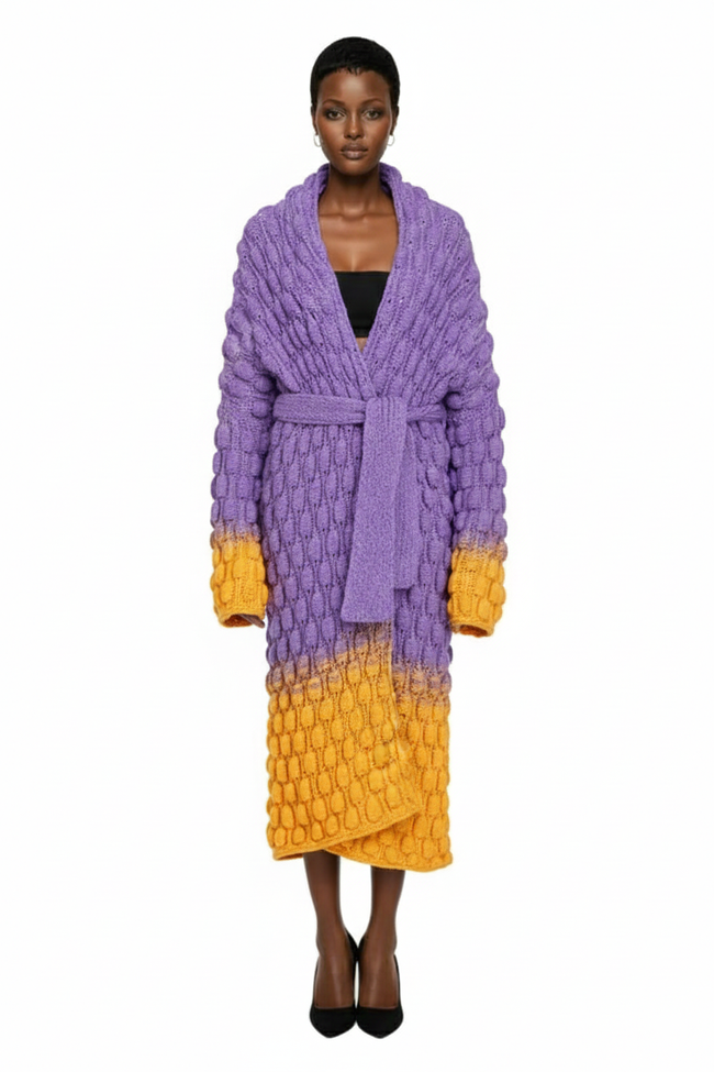 LETANNE Coat Purple 100% Cashmere Hover Image