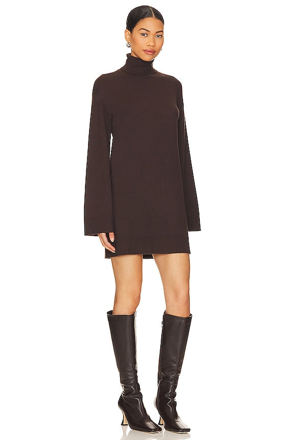 LPA Fallon Sweater Dress in Brown