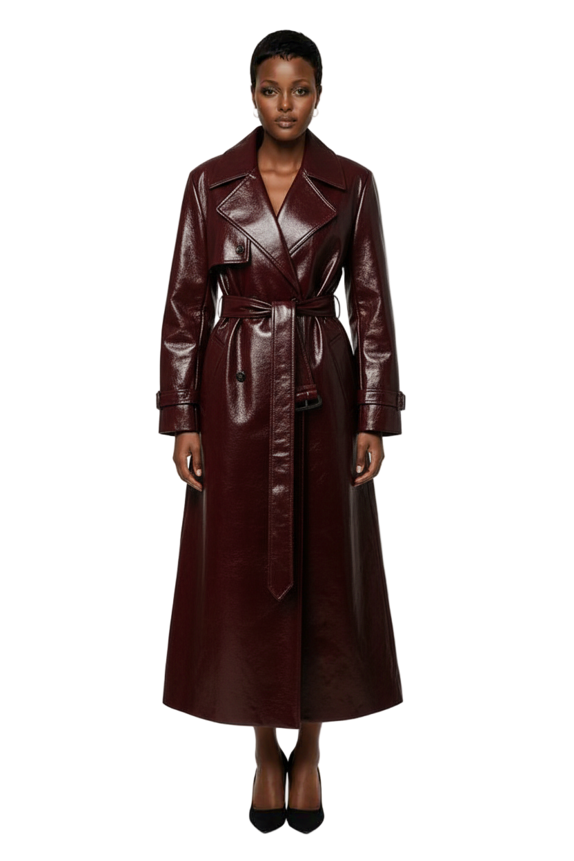 LYSMO SELECTION 2025 Women's Minimalist Autumn/Fashion PU Leather Long Jacket