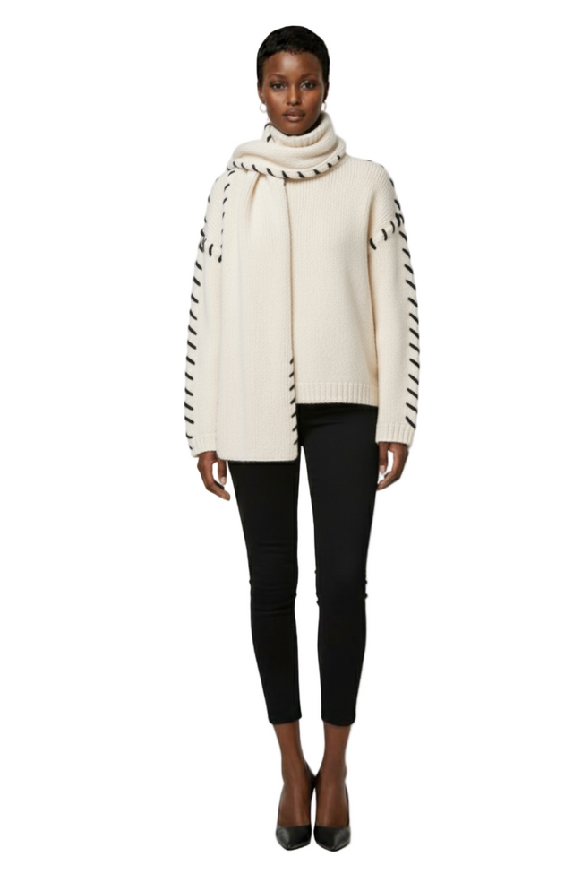 LYSMO SELECTION 2025 New Arrive Winter Casual Loose Fit Crew Neck Ribbed Hem Sweater Hover Image