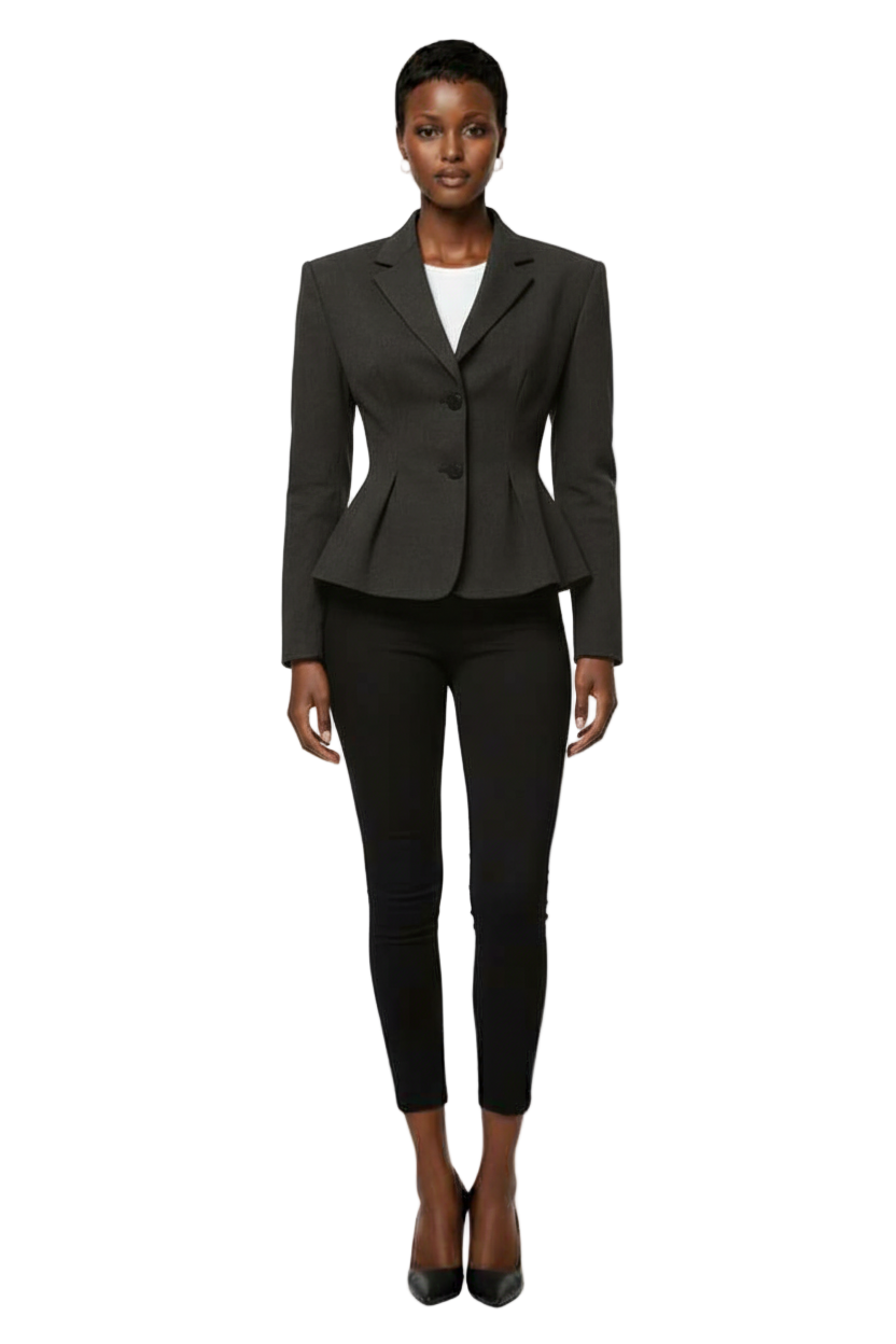 LYSMO SELECTION 2025 New Arrive Minimalism Winter Lapel NeckLong Sleeve Cinched Waist Woolen Coat  Blazer