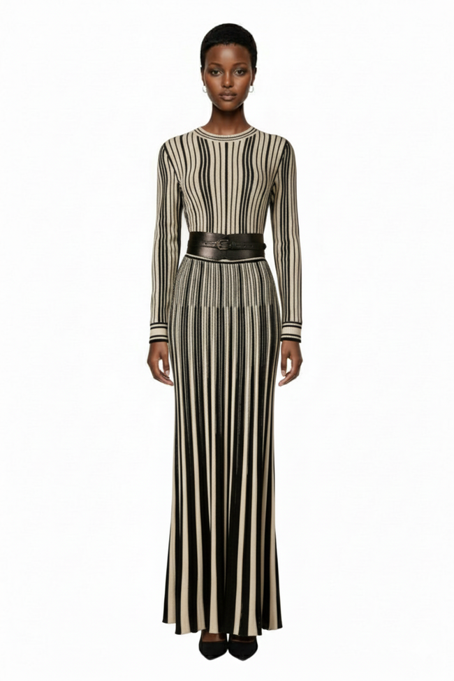 Lilora Women's Long Sleeve Waist Cinched Sweater Dress Hover Image