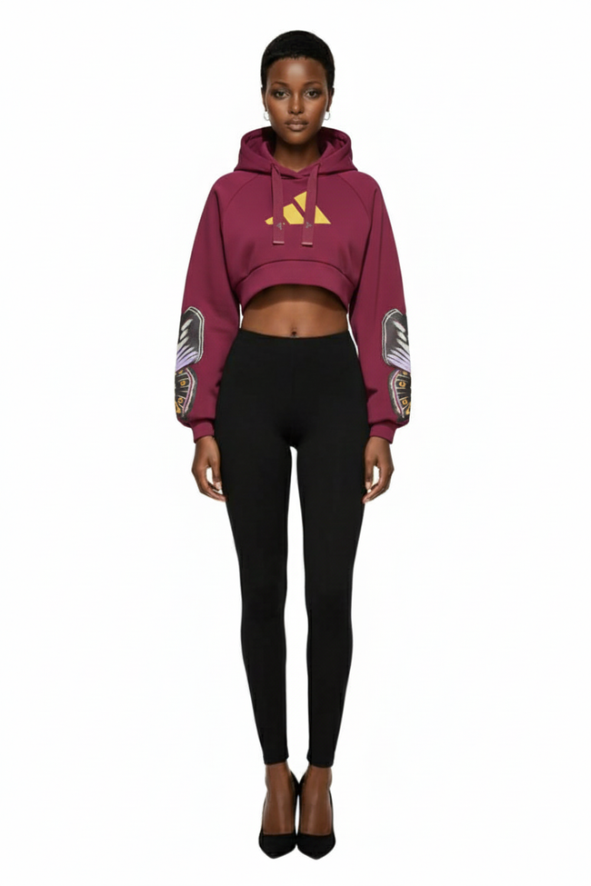 Logo Graphic Crop Hoodie Hover Image