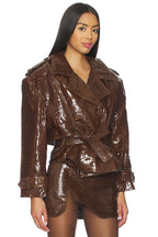 Brooklyn Trench Leather Coat