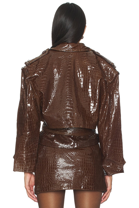 Brooklyn Trench Leather Coat
