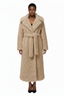 MUSERA Oversized Foldover Collar Tie Waist Maxi Length Fur Coat