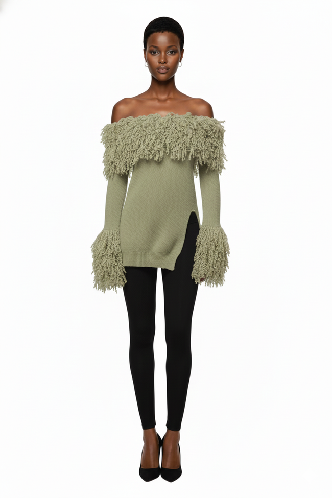 MUSERA Textured Shaggy Knit Off The Shoulder Jumper Hover Image