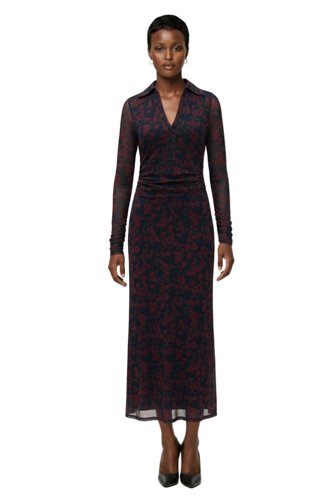 Madewell Long Sleeve Polo Midi Dress Hover Image