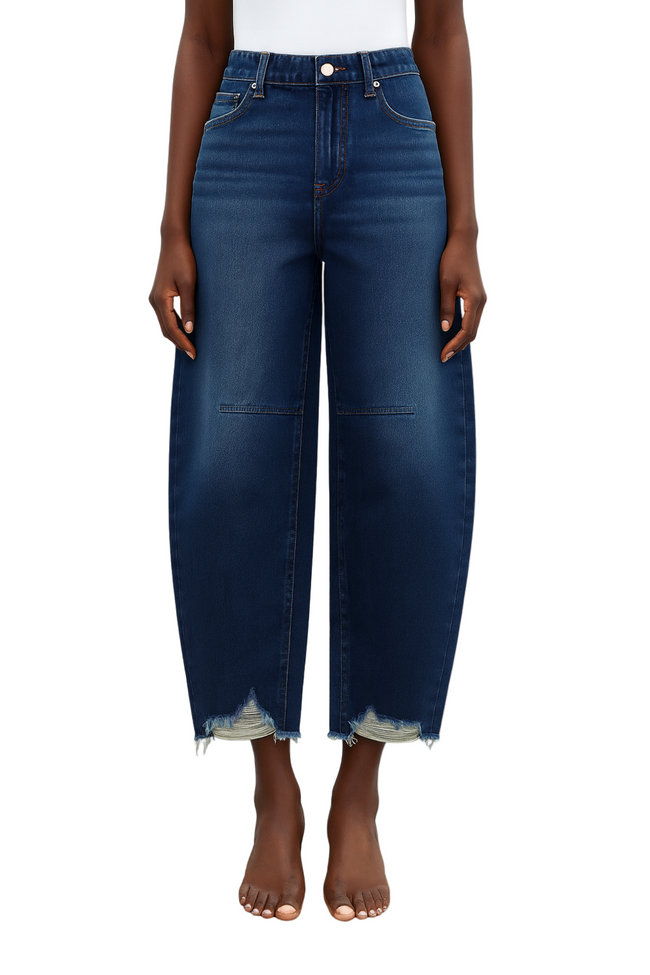 Maija Women's Casual Low Waist Distressed Denim Jeans Hover Image