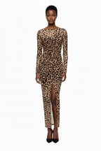 Mesh Ruched Maxi Dress