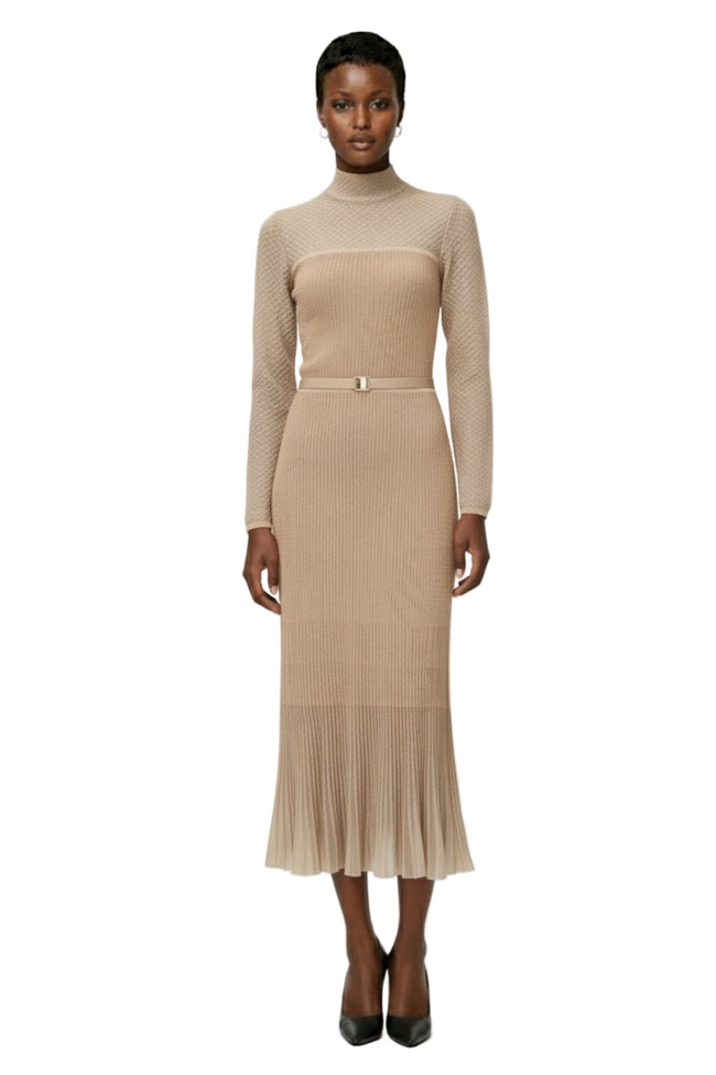 Metallic Midi Dress Hover Image
