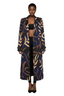 Midnight Fern Print Longline Trench Coat