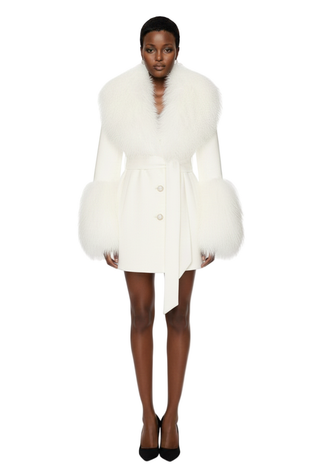 Mimi Cashmere Shearling Coat Hover Image